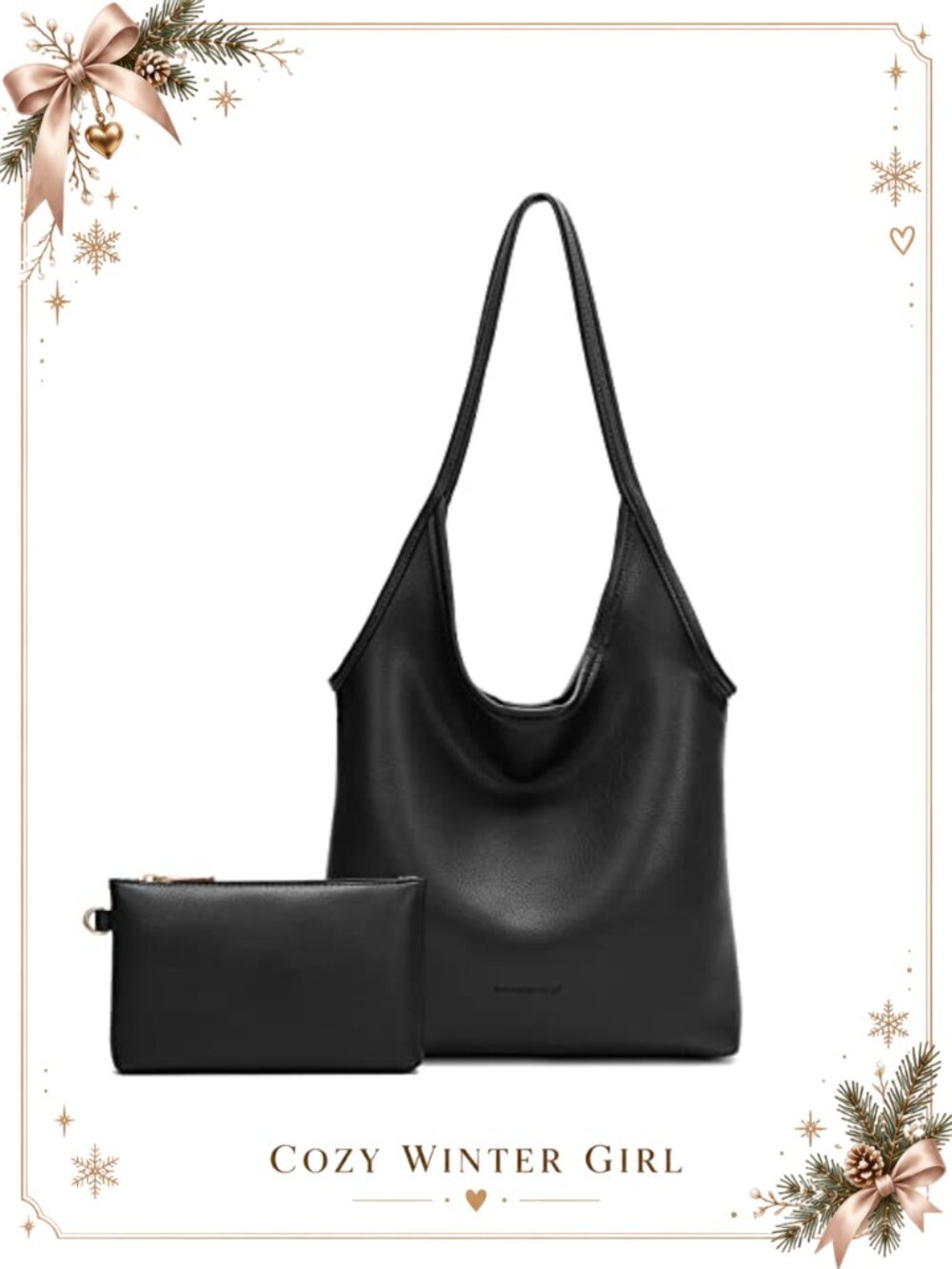Soft Vegan Leather Slouchy Hobo Shoulder Bag Top Handle Purse